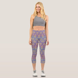 Leggings Capri Patrón Mendela, púrpura