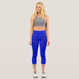 Leggings Capri Patrón Mesopotamiano Sumeriano Azul