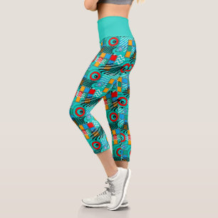 Leggings Capri Patrón moderno abstracto creativo multicolor