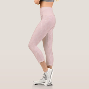 Leggings Capri Patrón moderno de puntos de diamante rosa pálido y