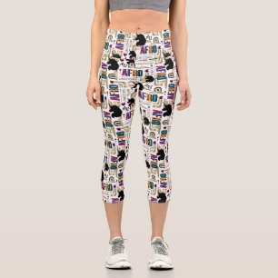 Leggings Capri Patrón negrita de Afro Unicornio
