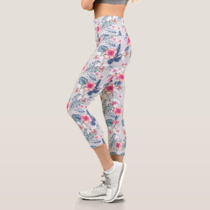Leggings Capri Patrón Orquídea Tropical