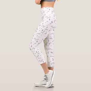 Leggings Capri Patrón paisajístico de líneas de bosque geométrico