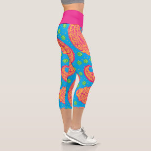 Leggings Capri Patrón Paisley Colorido