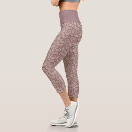 Leggings Capri Patrón Paisley de crema de secuoya Capris de alta 