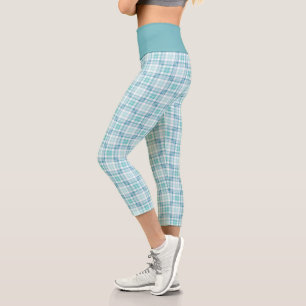 Leggings Capri Patrón pasto transparente Verde azulado claro Tart