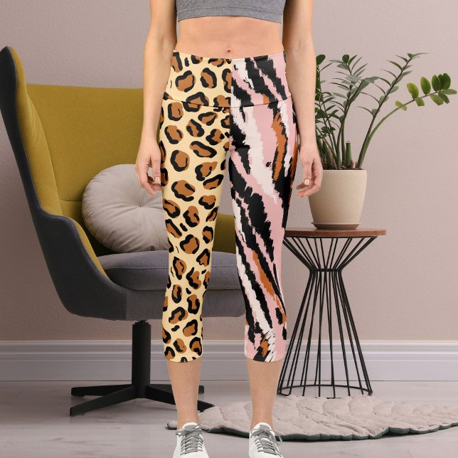 Leggings Capri Patrón personalizado de foto de gato grande animal (Subido por el creador)