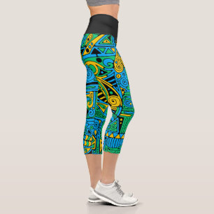 Leggings Capri Patrón Pintado A Mano Y Digitalmente Art. 21