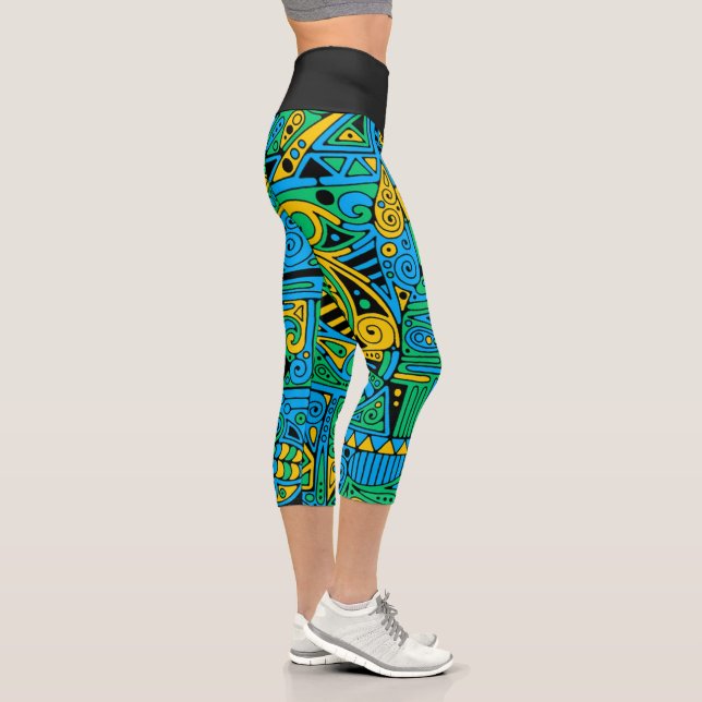 Leggings Capri Patrón Pintado A Mano Y Digitalmente Art. 21 (Derecha)