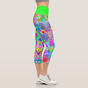 Leggings Capri Patrón Pintado A Mano Y Digitalmente Art. 22