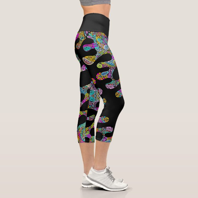 Leggings Capri Patrón Pintado A Mano Y Digitalmente Art. 28 (Derecha)