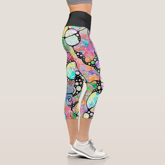 Leggings Capri Patrón Pintado A Mano Y Digitalmente Art. 31 (Derecha)