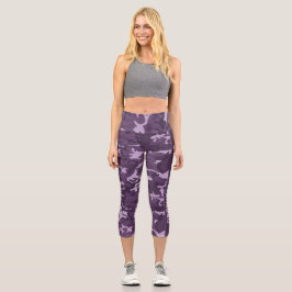 Leggings Capri Patrón Purple Urbano Camuflado Personalizado