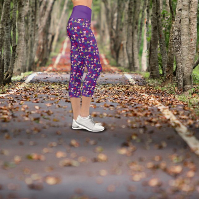 Leggings Capri Patrón púrpura de círculo triangular (Subido por el creador)