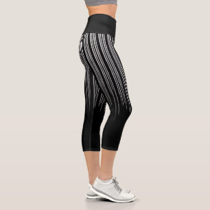 Leggings Capri Patrón rayado de blanco y negro de Guay