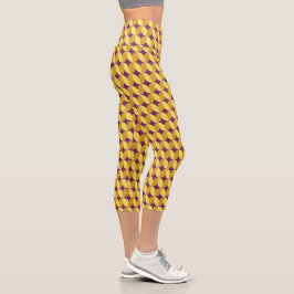 Leggings Capri Patrón retro de los años 60
