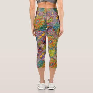 Leggings Capri patrón retro funky