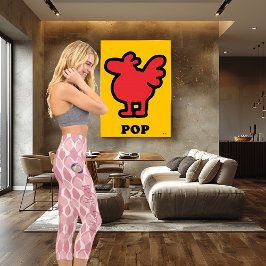 Leggings Capri Patrón rosa de caída de toro con nombre y logotipo