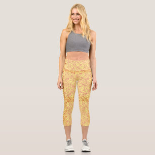 Leggings Capri patrón Rosa.r.dpnk.02b BG amarillo
