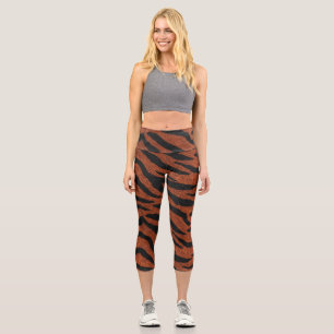 Leggings Capri Patrón Salvaje de Raya de Tigre