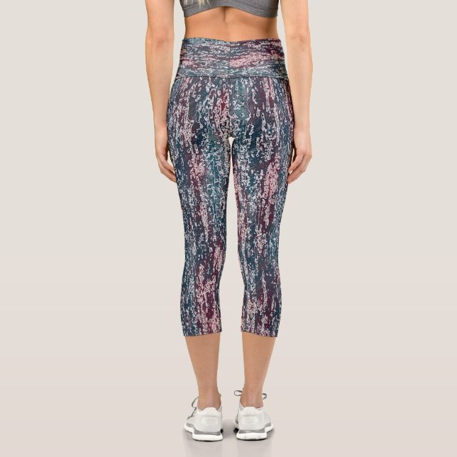 Leggings Capri Patrón silenciado de Pastel (Reverso )