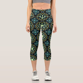 Leggings Capri Patrón simétrico floral sin soldadura