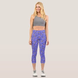 Leggings Capri Patrón sin foco azul