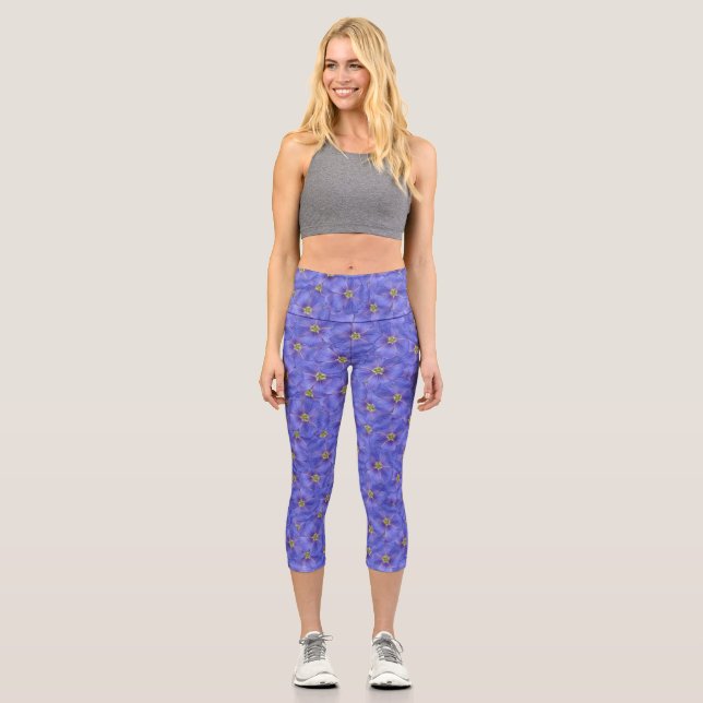 Leggings Capri Patrón sin foco azul (Anverso)