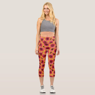 Leggings Capri Patrón sin soldadura Gaillardia