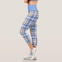 Leggings Capri Patrón tartán tartán azul