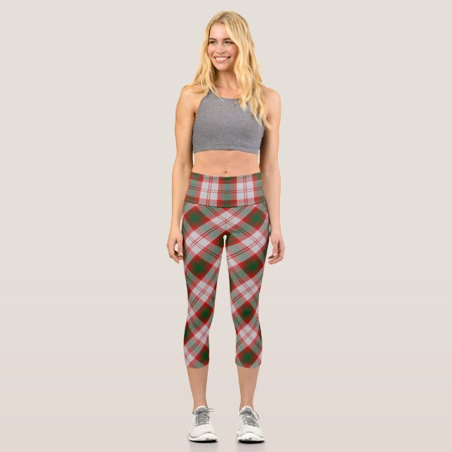 Leggings Capri Patrón Tartán Tartán del vestido Lindsay (Anverso)