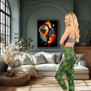 Leggings Capri Patrón tejido de oro esmeralda – Ropa deportiva ar