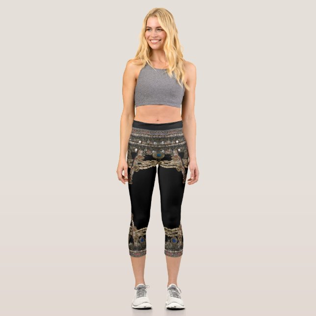 Leggings Capri Patrón tribal de Kuchi (Anverso)