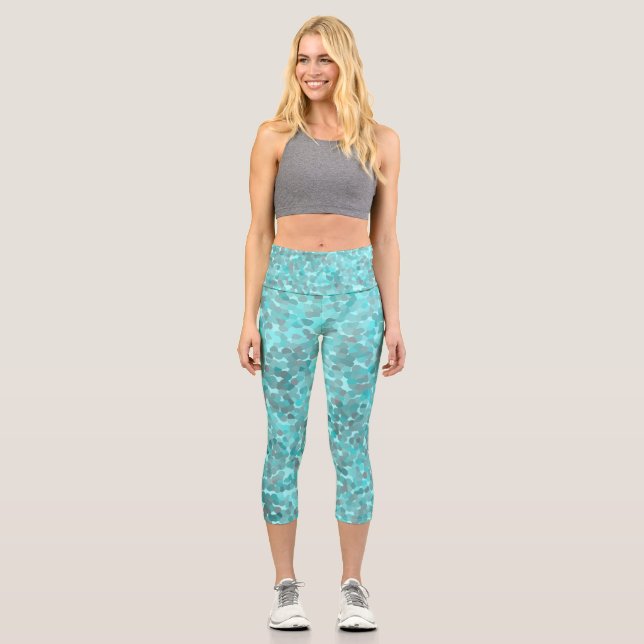 Leggings Capri Patrón turquesa (Anverso)