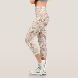 Leggings Capri Patrón vegetal de los jardines de cocina
