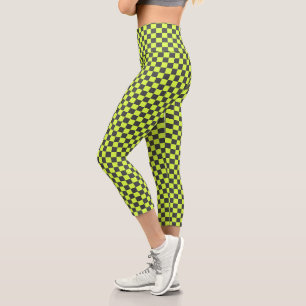 Leggings Capri Patrón Verde y Gris vibrante