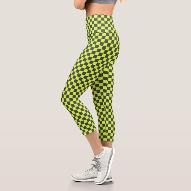 Leggings Capri Patrón Verde y Gris vibrante (Izquierda)