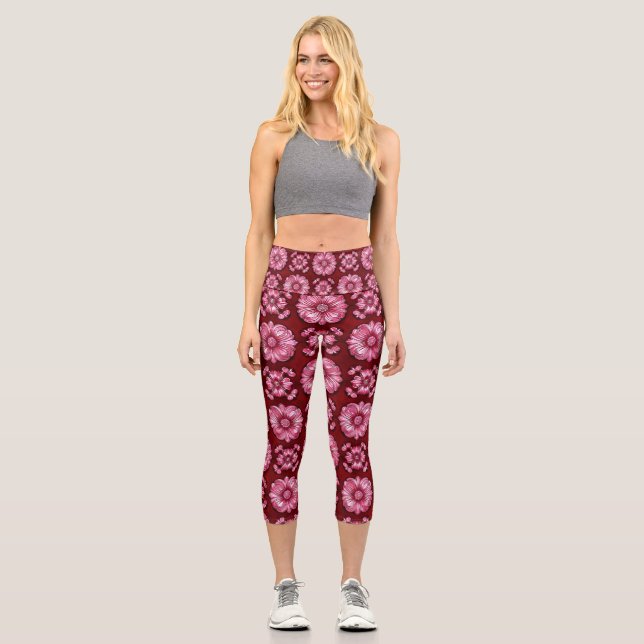Leggings Capri Patrón Vibrante Multicolor (Anverso)
