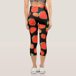 Leggings Capri Patrones de fresa