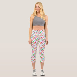 Leggings Capri Patrones divertidos de monstruos coloridos lindos