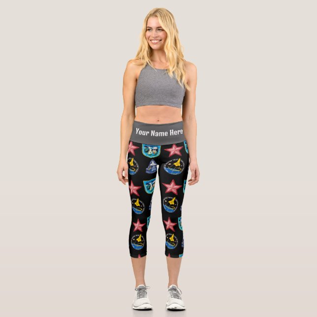 Leggings Capri Patrullas de Rótulo de alto rendimiento (Anverso)