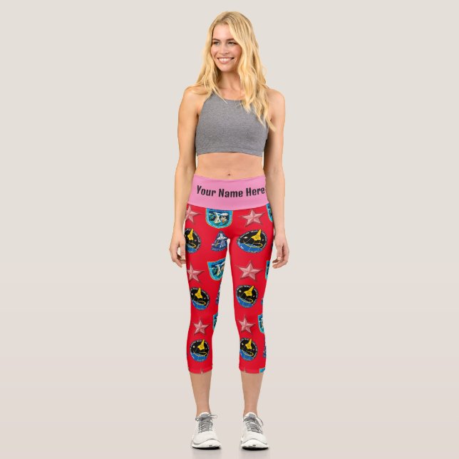 Leggings Capri Patrullas de Rótulo de alto rendimiento (Anverso)