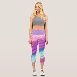 Leggings Capri Pequeñas estrellas arcoiris alto capris Waids