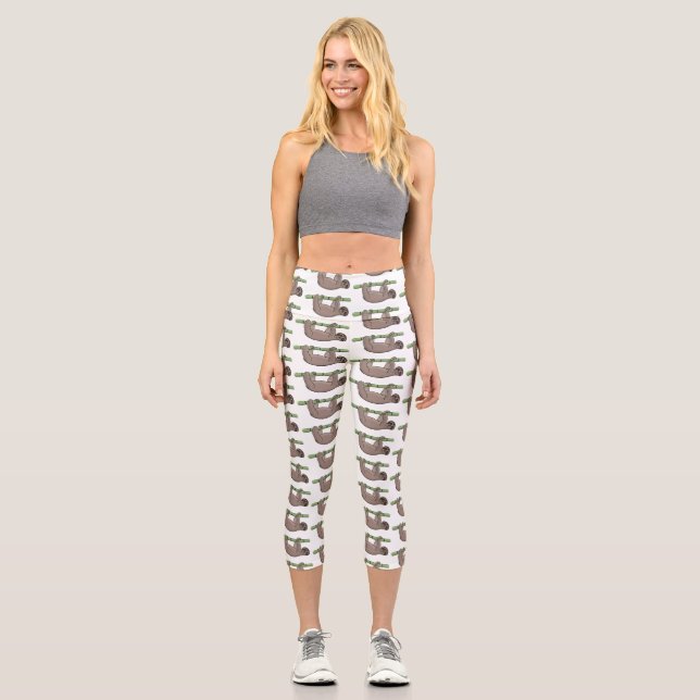 Leggings Capri Pereza sonriente suave en el ilustracion personali (Anverso)