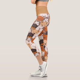 Leggings Capri Perros de cachorro de perro de cachorro pájaros ma