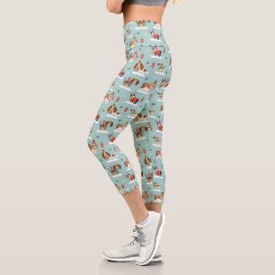 Leggings Capri Perros navidades en un acogedor patrón de escarmen
