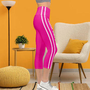 Leggings Capri Personaliza el nombre Personalizado Blanco Gato Ro