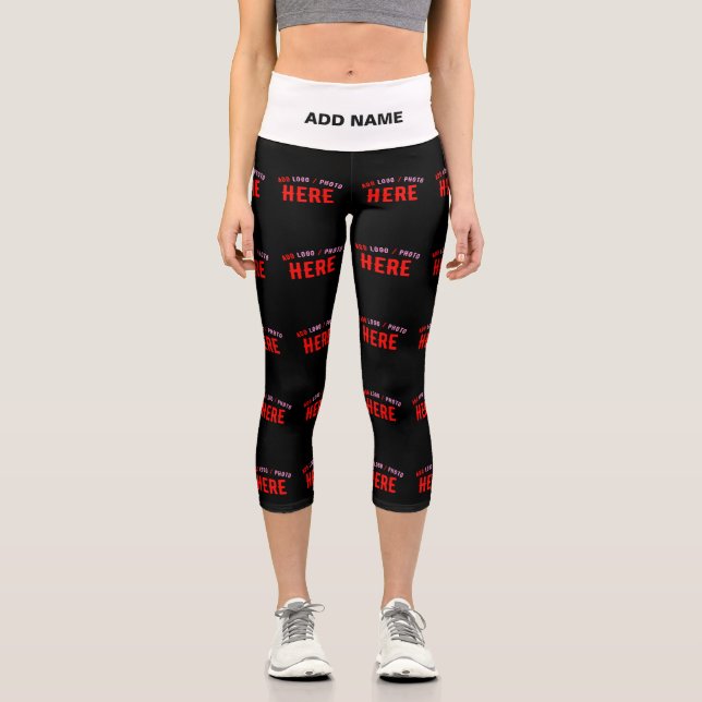 LEGGINGS CAPRI PERSONALIZABLE MODERNO ESTILO NEGRO VERIFICADO MAR (Anverso)