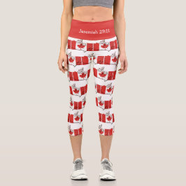 Leggings Capri ¡Personalizable | Patriótico | BANDERA DE CANADÁ