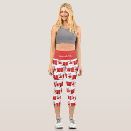 Leggings Capri ¡Personalizable | Patriótico | BANDERA DE CANADÁ